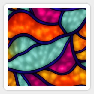 Vibrant Abstract Art - Stained Glass Design Pattern Sticker